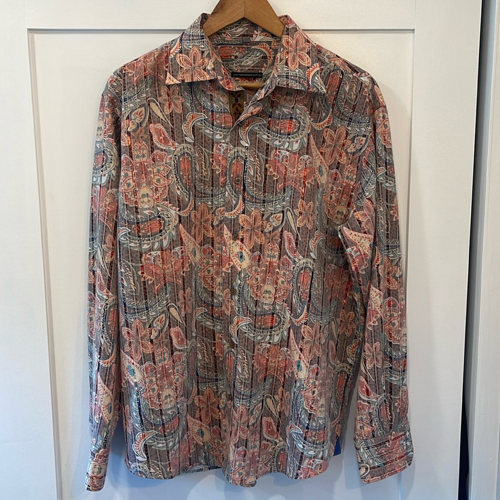 Visconti somo floral paisley button down.